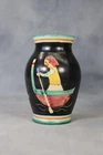 Mid Century Guido Gambone CAS Vietri Italy Naïve Art Pottery Small Vase Black