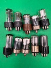 Lot of 10 Vintage Vacuum Radio Tubes Reliable Silvertone Sylvania RE