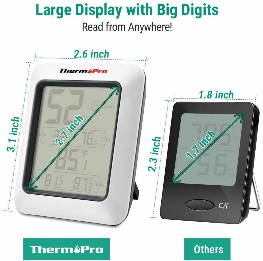 2PCS LCD Digital Indoor Thermometers Hygrometer Room Temperature Humidity Meter - Image 3 of 4