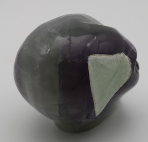 XL Hermosa Cabeza ALIEN Cristal FLUORITA con Ojos de Piedra Gema LABRADORITA - Imagen 7 de 10