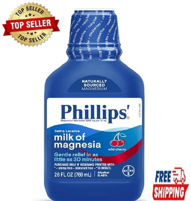 Phillips  Milk of Magnesia Liquid Laxative, Wild Cherry Flavor, Stimulant Free,