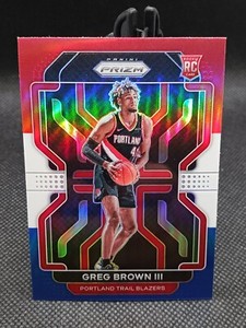 2021-22 Prizm RWB Refractor - Greg Brown Jr. RC #291 Portland Trail Blazers
