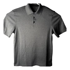 Champion Duo Dry Men's Short Sleeve Polo Golf Shirt Small  Gray 100% Polyester