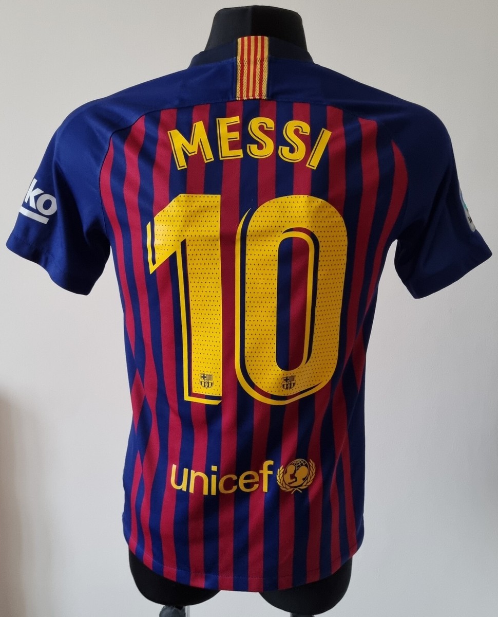 Barcelona 2018-2019 Home football Nike shirt #10 Messi size Small