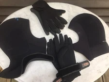 Scuba Dive RynoHyde 2 Pairs Gloves Blue Reef Bare 2 Hoods Lot of 4 Total