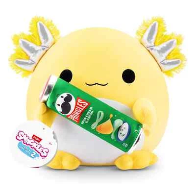 ZURU Snackles Axolotl Leon in Gelb mit Pringles, Serie 2.5 - Kuscheltier (20 cm)