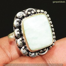Amazonite Gemstone Handmade Ring Jewelry US Size- 6 GR-31267