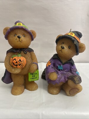 Vintage Bear Holding a Teddy Bear Candle