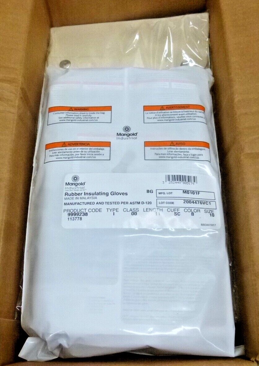 NEW MARIGOLD Electrical Gloves, Leather, Black, 10, CL00B11"KIT, Black eBay