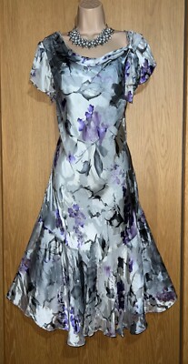 ZEITLOSES JACQUES VERT SEIDENMISCHUNG KLEID UK 20 PASST VIELLEICHT 22 1-TEILIG OUTFIT BRAUTMUTTER