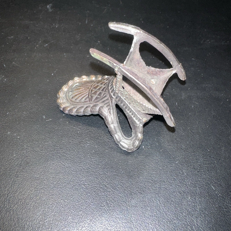 Vintage Miniature DollHouse Furniture Rocking Chair Die Cast Copper Metal Durham - Image 4 of 4