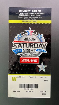 2012 NBA Saturday Night Ticket Orlando All-Star Dunk Contest Pt