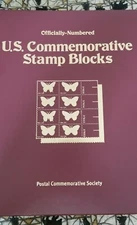 OFFICIALLY NUMBERED US COMMEMORATIVE STAMP BLOCKS, 72 PANEL SET 