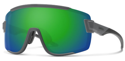 NEW Smith Wildcat Sunglasses-Matte Cement-Chromapop Green Mirror+Clear Lens