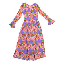 NASTY GAL Women's Multicolored Floral Dropped Waist Maxi Dress, US Size 6, NWT