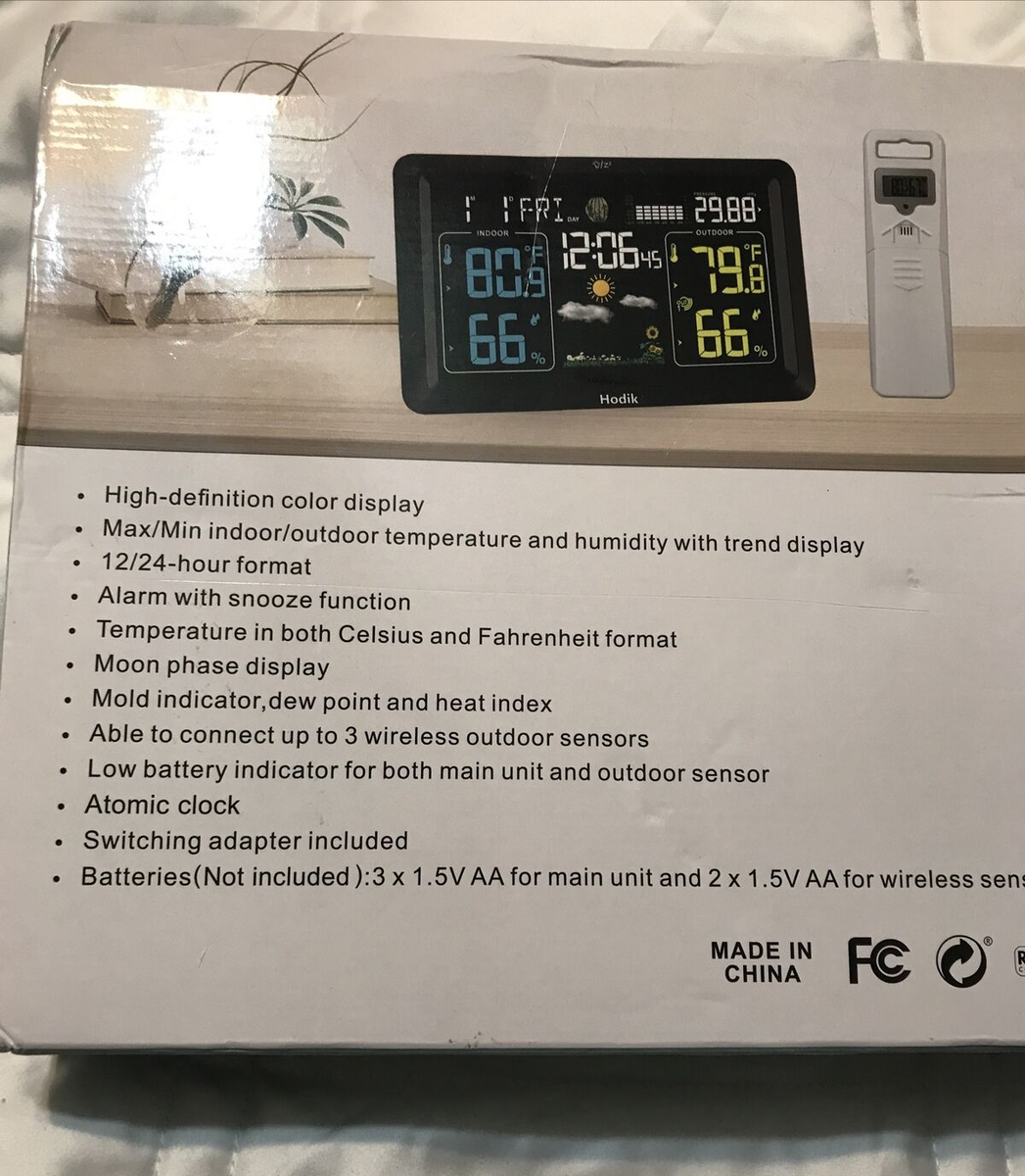おひるね Hodik HD Color Display Weather Station H3 Atomic Clock In