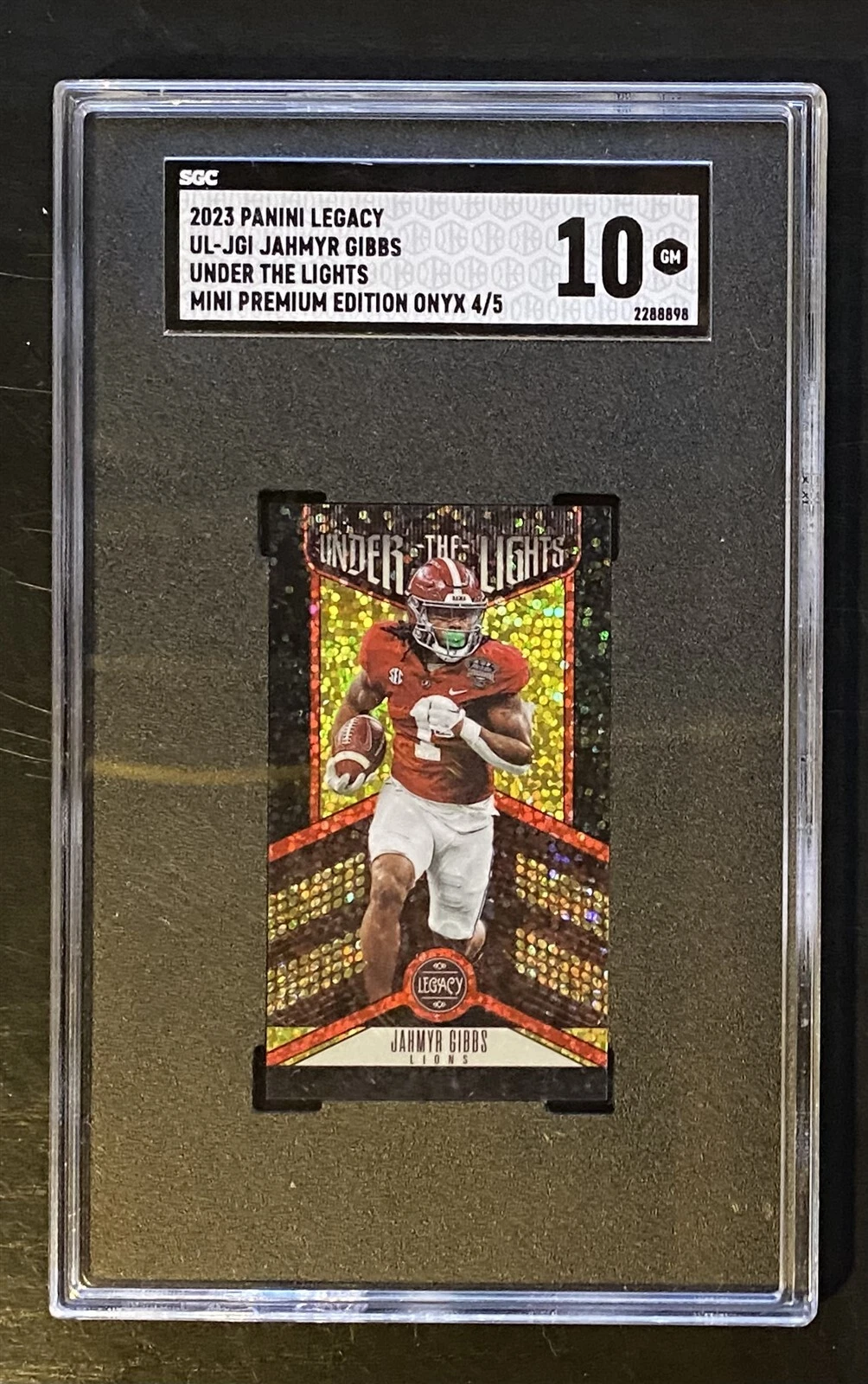 Jahmyr Gibbs Panini Legacy Under the Lights #ULJGI Premium Edition-Mini-Onyx