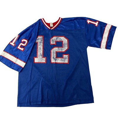 Vtg 70 80's Buffalo BILLS Jim Kelly Blue Mesh Football JERSEY