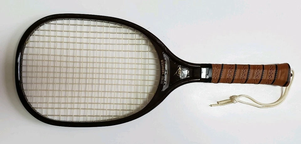 Raqueta de raquetball Dunlop Sure Shooter marrón Hecha en Japón empuñadura de cuero original Foto 2 de 4