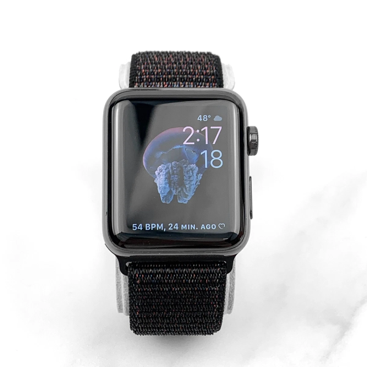 Apple Watch Series 3 42mm Gray Ceramic Case with Black Nylon Loop