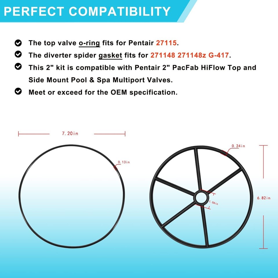 Top Valve O-Ring & Diverter Spider Gasket for 2