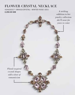 Ralph Lauren Collection - Vintage Winter Rose Flower Crystal