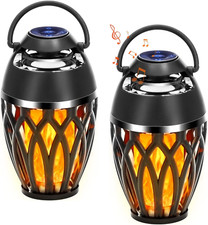 2 Packs Outdoor Bluetooth Speakers, Bluetooth 5.0 Led Flame Speaker, IPX5 Waterp