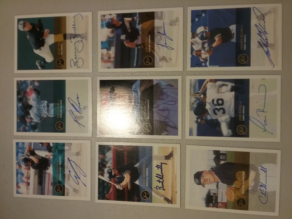 Lote de tarjetas autografiadas de béisbol Just Minors 2000 edición limitada (9) Foto 2 de 4