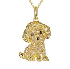 NEW Poodle Dog Crystal Necklace Pendant - Perfect Gift
