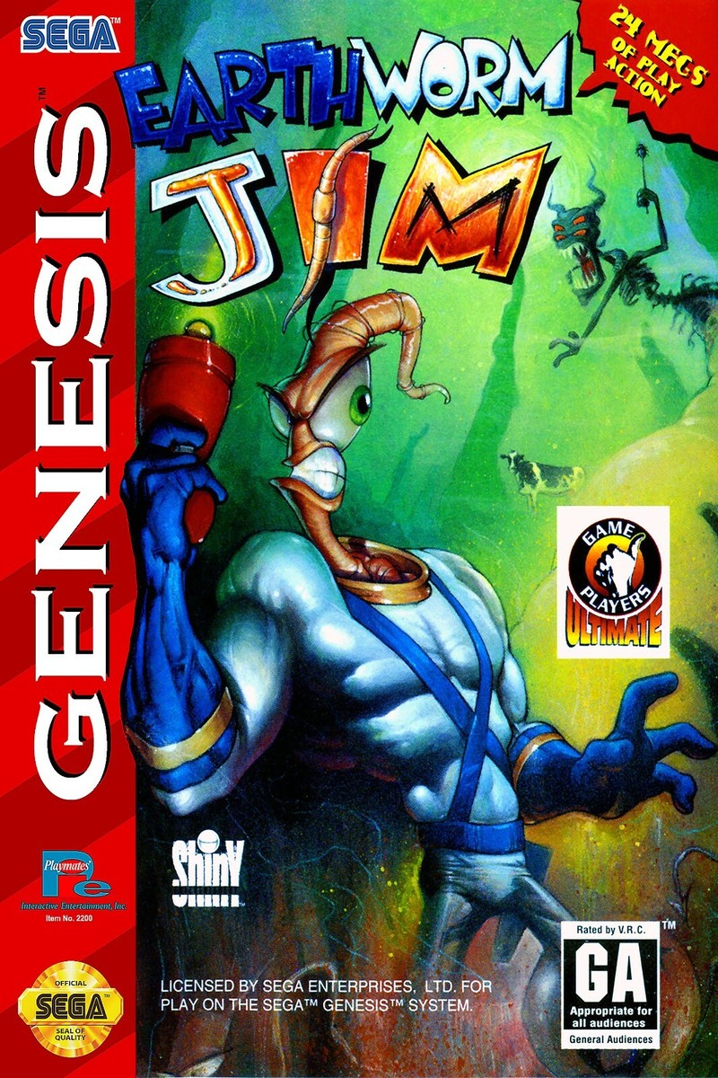 Earthworm Jim Box Art Wall Poster Sega Multiple Sizes 11x17-24x36