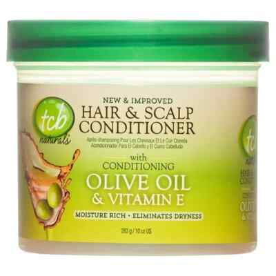 TCB Naturals Conditioner Hair & Scalp Olive Oil & Vitamin-E Jar, Dry Hair,10oz..