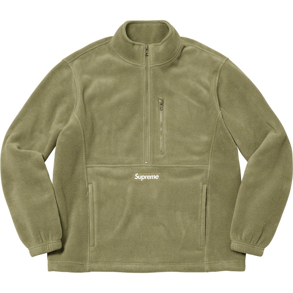 SUPREME 21AW Polartec Half Zip Pullover Box Logo Fleece Jacket 