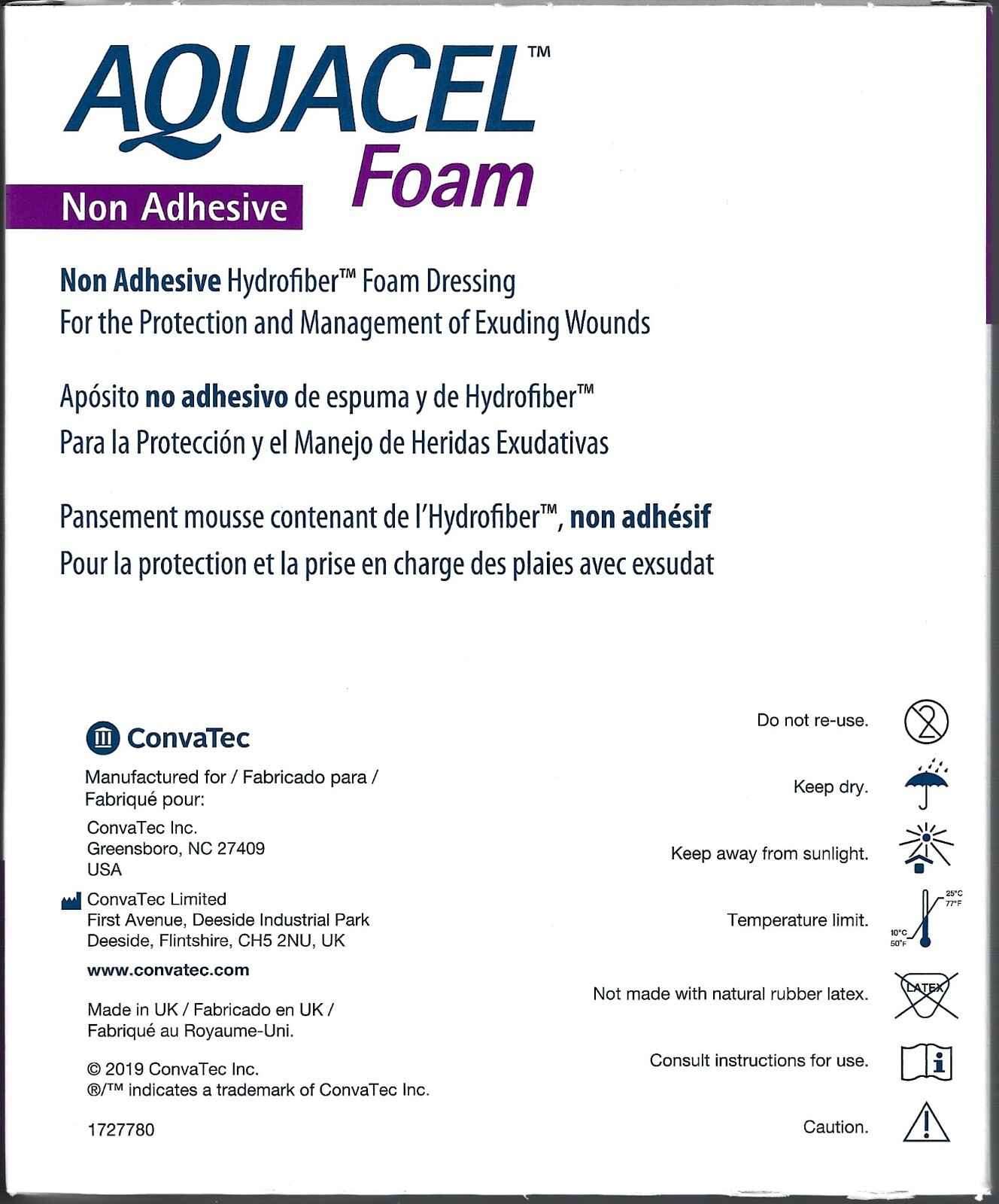 Convatec 420633, Aquacel® Foam Dressing, Foam, Sterile, Tan, 10/Box