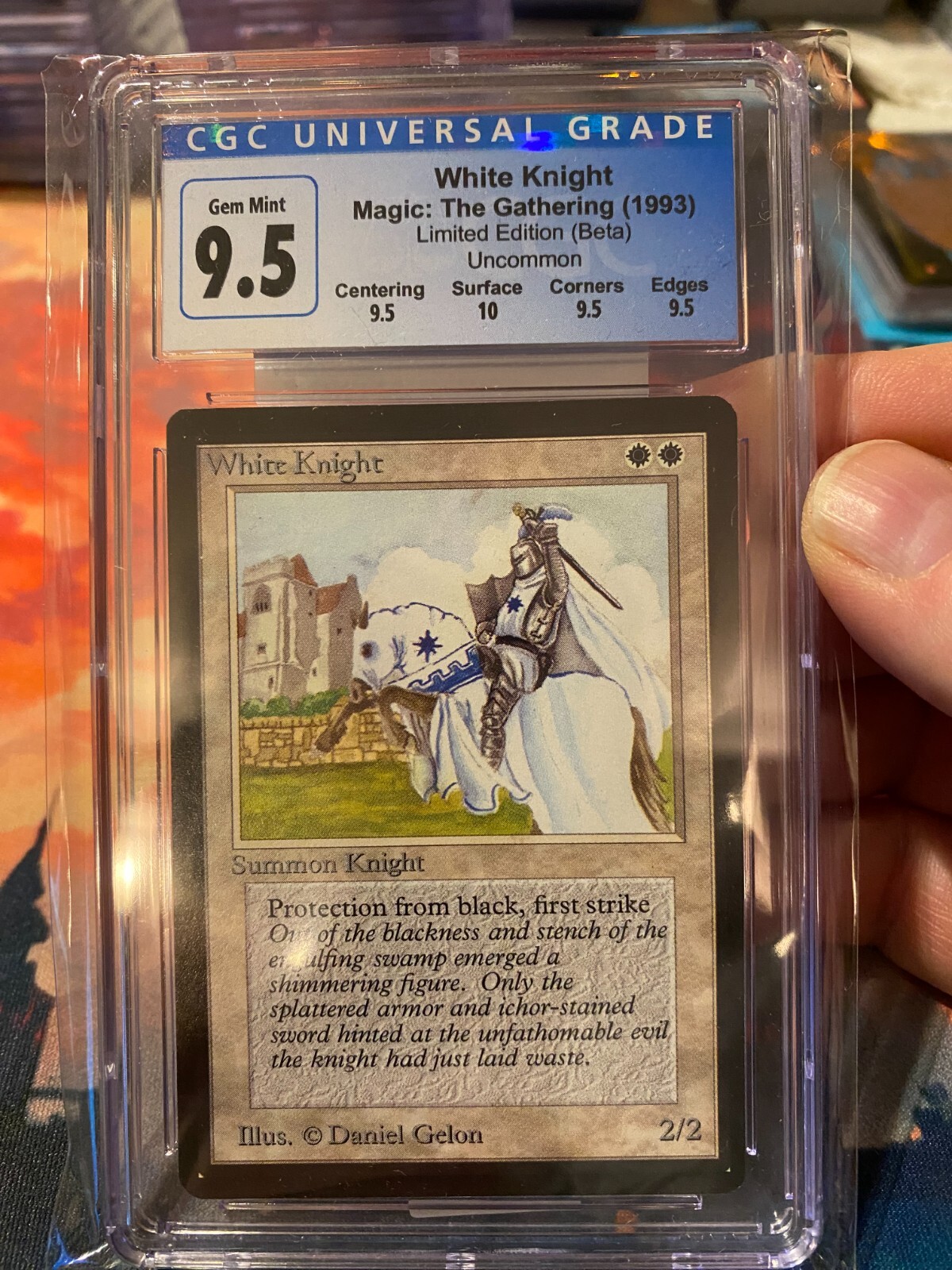 MTG Beta White Knight CGC 9.5 Quad+