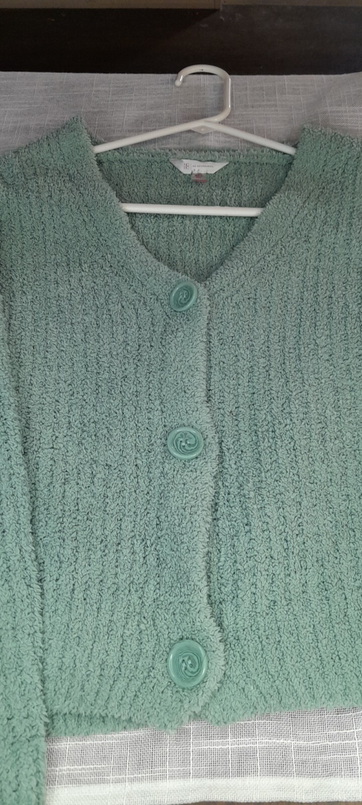 No Boundries Chunky Knit Green Sweater Size Medium Juniors 7 To 9 Nice Condition image 2