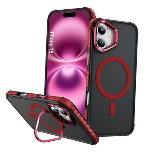 for iPhone 16 Case,Magnetic for iPhone 16 Phone iPhone 16 Case 6.1 inch Red