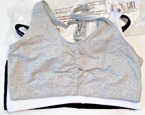Lot de 3 soutiens-gorge de sport Fruit of the Loom Racerback 90011 à carreaux devant taille 34 neufs