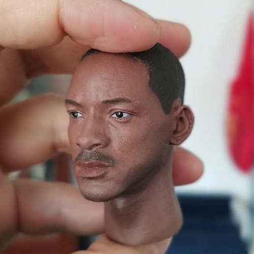 Delicate Painting Hot 1/6 Men In Black Will Smith Head Sculpt Fit 12" Figure - Picture 3 of 4