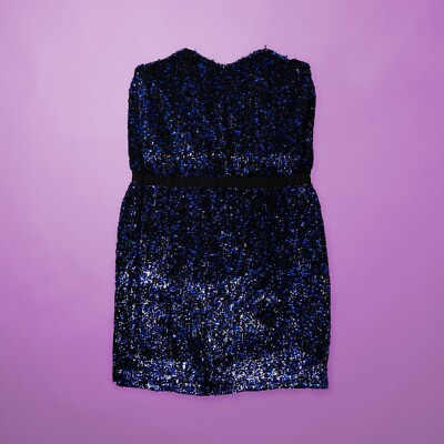 topshop blue sequin dress Ashish x Vivid - Size Small Made in Size:56 Long L8074 Mini dress New In Dresses |