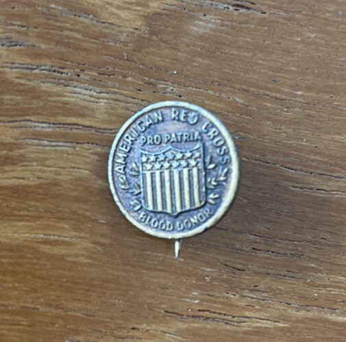 Vintage American Red Cross Pro Patria Blood Donor Stick Pin