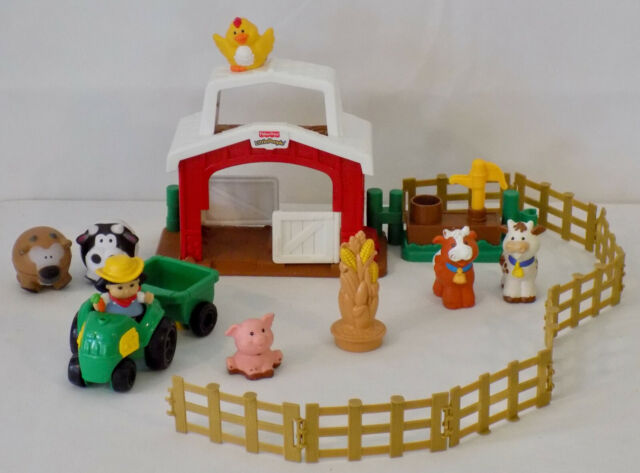 Little People Farm Animals Barn Farmer Tractor Animals Fencing Fisher Price For Sale Online