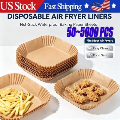 New Air Fryer Disposable Paper Liner Non-stick Baking Oil-proof Liners Square