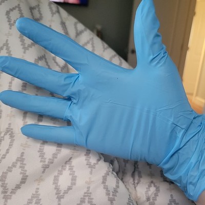 100 Pack Disposable Blue Nitrile Gloves 2 Boxes of 50 for Kitchen Cleaning