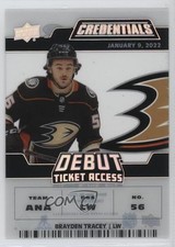2022 Upper Deck Credentials Debut Ticket Access Acetate /249 Brayden Tracey 0b3