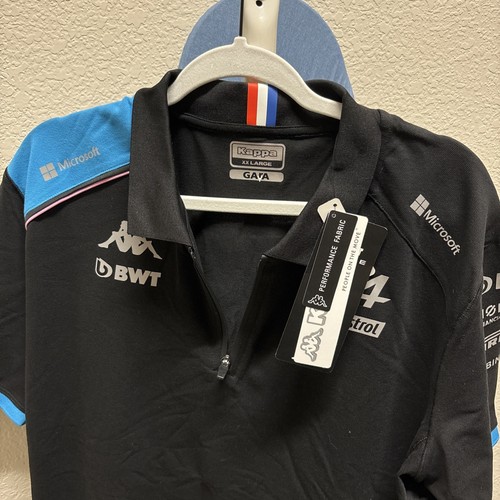 Alpine F1 Team Polo Shirt Men's Race Team Black BWT Kappa Gara Racing XXL - 第 2/4 張圖片