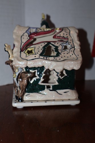 Blue Sky Clayworks Rudolph's Place Christmas Candle Tea Light House Orig Box - Picture 3 of 6