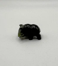 Vintage Hand Carved Nephrite Jade Bear, Totem Animal, Miniature Sculpture No.13