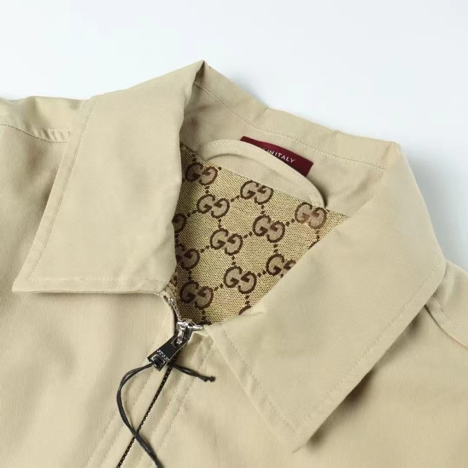 Casaco casual Gucci monograma GG masculino retrô clássico lapela negócios gerais - Imagem 3 de 4