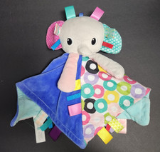Bright Starts Elephant Taggies Tags Baby Security Blanket Blankie Plush Lovey