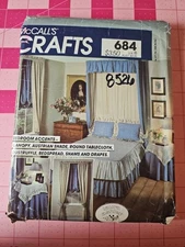 McCalls Crafts 8526 Home Decor Colonial Bedroom Canopy Bedspread Pattern FF